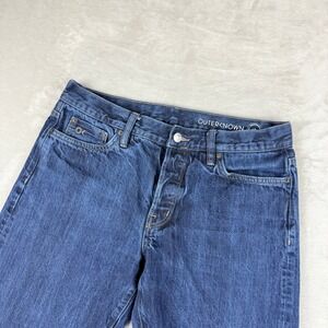 Outerknown S.E.A Jeans Mens 33x30(28) Blue Selvedge Med Wash Straight Button Fly